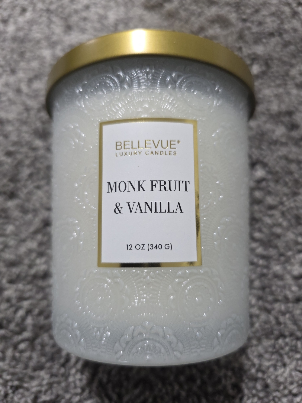 Monk Fruit & Vanilla Scented Candle - White